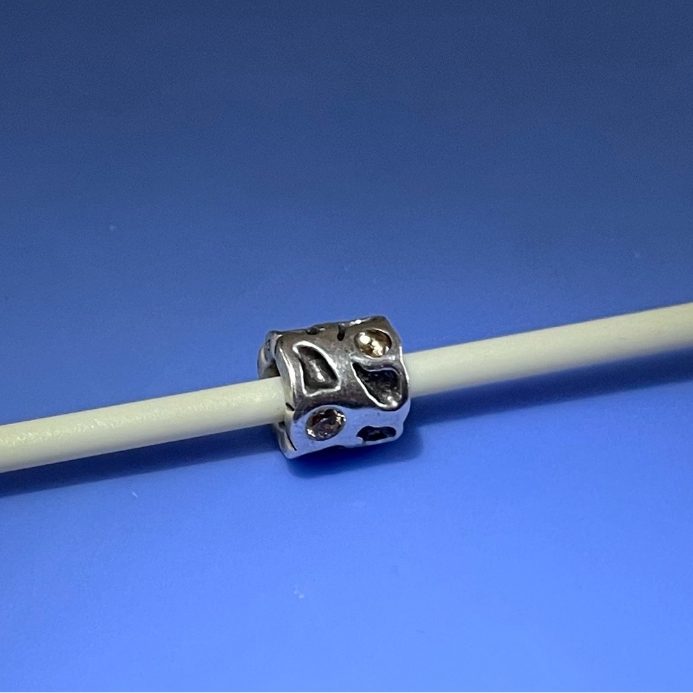 Pandora retired Champagne Pond bead with clear CZ stones. 790336CCZ.